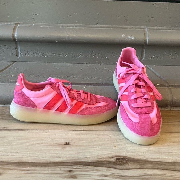 adidas Shoes - Adidas Barrera Suede top pink and beige sneakers street wear retro style